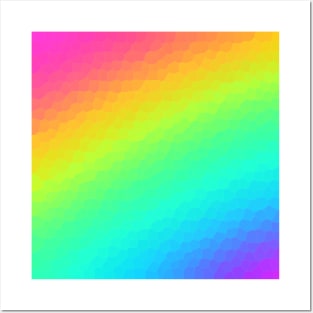 Gorgeous Diagonal Rainbow Dragon Scales Design Posters and Art